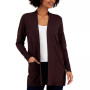 Petite Open-Front Buttoned-Cuff Cardigan, Created for Macy's