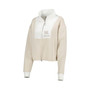 Women's Tan, White Michigan Wolverines Color-Block Quarter-Zip Jacket