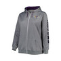 Women's Heather Charcoal Baltimore Ravens Plus Size Fleece Full-Zip Hoodie Jacket