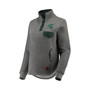 Women's Heathered Gray and Green Michigan State Spartans Magnum Quilted Quarter-Snap Pullover Jacket