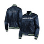 Women's College Navy Seattle Seahawks Varsity Lover Satin Full-Snap Jacket