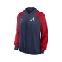Women's Navy Atlanta Braves Authentic Collection Team Raglan Performance Full-Zip Jacket
