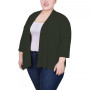 Plus Size Draped Open-Front Cardigan