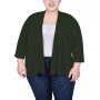 Plus Size Draped Open-Front Cardigan