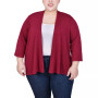 Plus Size Draped Open-Front Cardigan