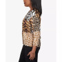 Petite Classics Split Neck Animal Patch Sweater