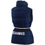 Women's College Navy Seattle Seahawks Full-Zip Puffer Vest with Belt