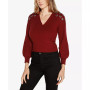 Black Label Women's Embellished Drop Shoulder Wrap Sweater
