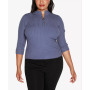 Black Label Plus Size Ribbed Quarter Zip Sweater