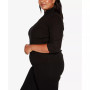 Black Label Plus Size Ribbed Quarter Zip Sweater