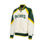 Women's White, Green Green Bay Packers Overtime Raglan Full-Zip Track Jacket
