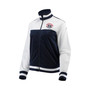 Women's White and Navy Washington Wizards Tip-Off Rhinestone Tricot Full-Zip Track Jacket
