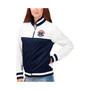 Women's White and Navy Washington Wizards Tip-Off Rhinestone Tricot Full-Zip Track Jacket