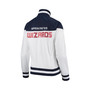 Women's White and Navy Washington Wizards Tip-Off Rhinestone Tricot Full-Zip Track Jacket