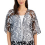 Women's Oversized Sheer Open-Front Floral Cardigan