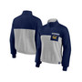 Women's Branded Navy, Heathered Gray Cal Bears Sideline to Sideline Colorblock Quarter-Zip Jacket