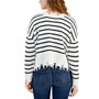 Juniors' Drop-Shoulder Distressed-Edge Sweater