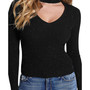 Women's Lea Cutout Sequined Ribbed 3/4-Sleeve Sweater