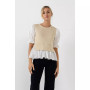 Women's Sweater Poplin Mixed Top