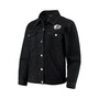 Women's Black Brooklyn Nets Patch Denim Button-Up Jacket