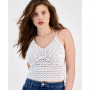 Women's Halter-Neck Crochet Sleeveless Sweater Top