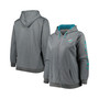 Women's Heather Charcoal Miami Dolphins Plus Size Fleece Full-Zip Hoodie Jacket