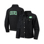 Women's Black Boston Celtics Patch Denim Button-Up Jacket
