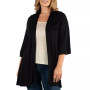 Open Front Elbow Length Sleeve Plus Size Cardigan
