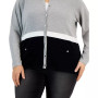 Plus Size Colorblocked Cardigan, Created for Macy's
