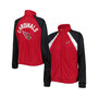 Women's Cardinal, Black Arizona Cardinals Confetti Raglan Full-Zip Track Jacket