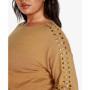 Black Label Plus Size Embellished Boat Neck Sweater