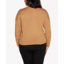 Black Label Plus Size Embellished Boat Neck Sweater
