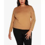 Black Label Plus Size Embellished Boat Neck Sweater