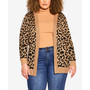 Plus Size Longline Print Cardigan Sweater