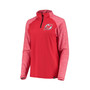 Women's Branded Red New Jersey Devils M2M Raglan Quarter-Zip Jacket