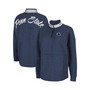 Women's Heathered Navy Penn State Nittany Lions Alice 2-Hit Fleece Quarter-Zip Jacket