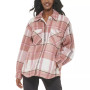 Plus Size Plaid Button-Up Shirt Jacket