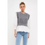 Women's Mixed Media Cable Detail Sweater