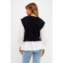 Women's Mixed Media Cable Detail Sweater