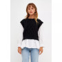Women's Mixed Media Cable Detail Sweater