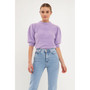 Women's Feather Plush Puff Sleeve Sweater Top