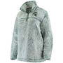 Women's Green Michigan State Spartans Sherpa Super Soft Quarter Zip Pullover Jacket