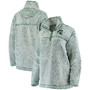 Women's Green Michigan State Spartans Sherpa Super Soft Quarter Zip Pullover Jacket