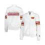 Women's White Washington Commanders Line Up Satin Full-Snap Varsity Jacket