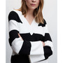 Women's V-Neck Striped Sweater