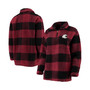 Women's Crimson, Black Washington State Cougars Plaid Sherpa Quarter-Zip Pullover Jacket