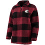 Women's Crimson, Black Washington State Cougars Plaid Sherpa Quarter-Zip Pullover Jacket