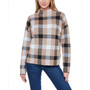 Women's Plaid Jacquard Mock Neck Sweater