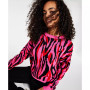 Women's Printed Drop-Shoulder Ribbed-Edge Sweater, Created for Macy's