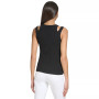 Women's Cut-Out-Shoulder Ribbed V-Neck Top